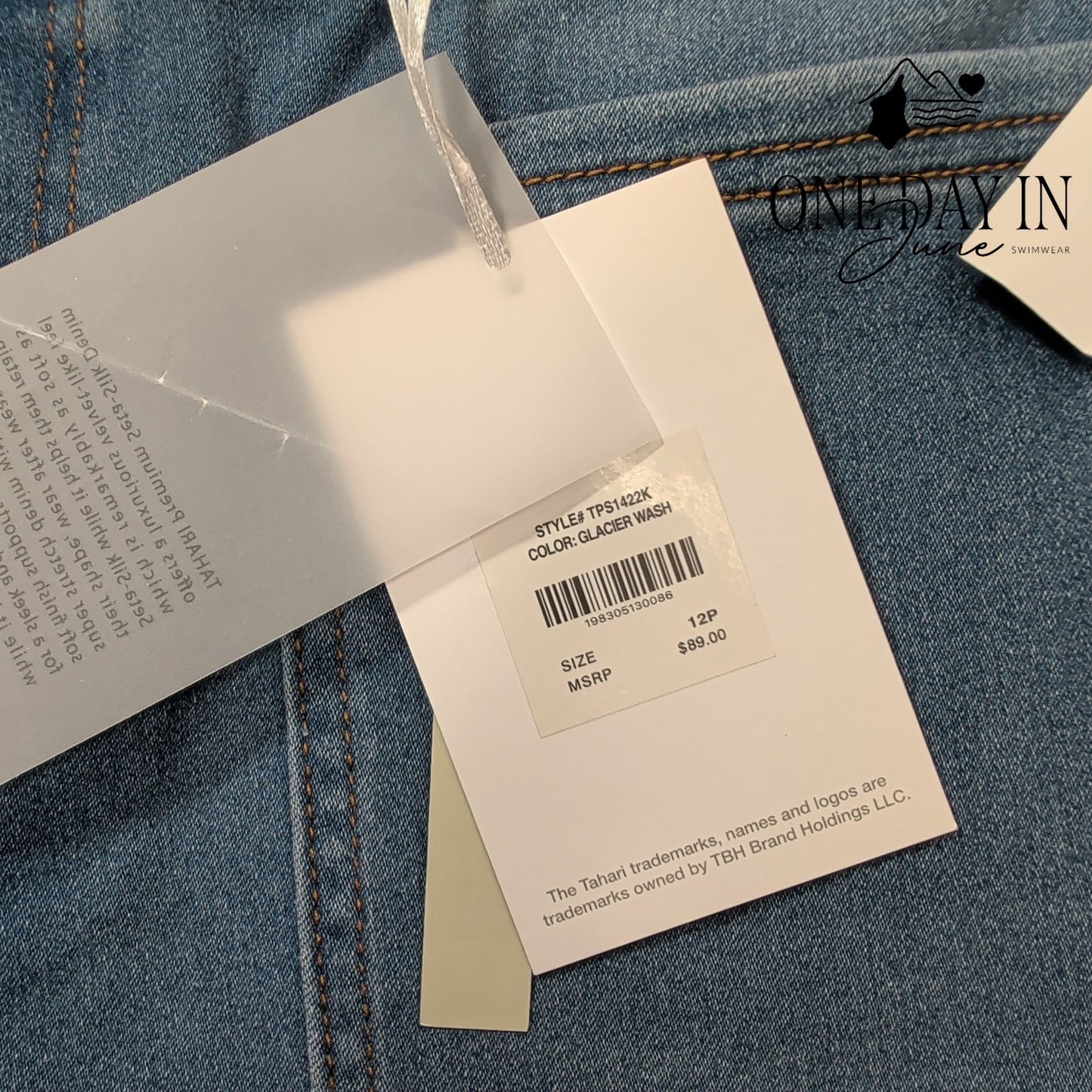 Tahari Petite Mid Rise Mini Boot Jeans Size 12P