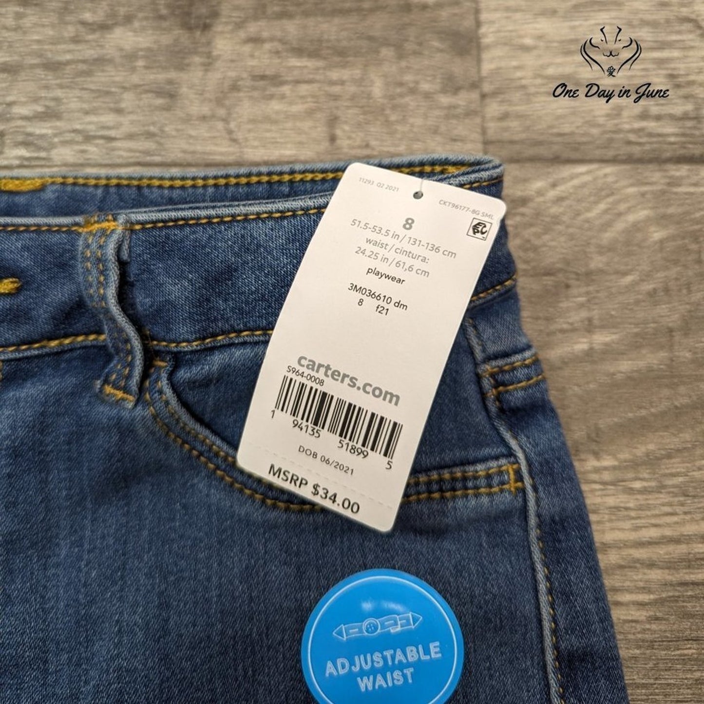 Carters Adjustable Waist Jeans Size 8