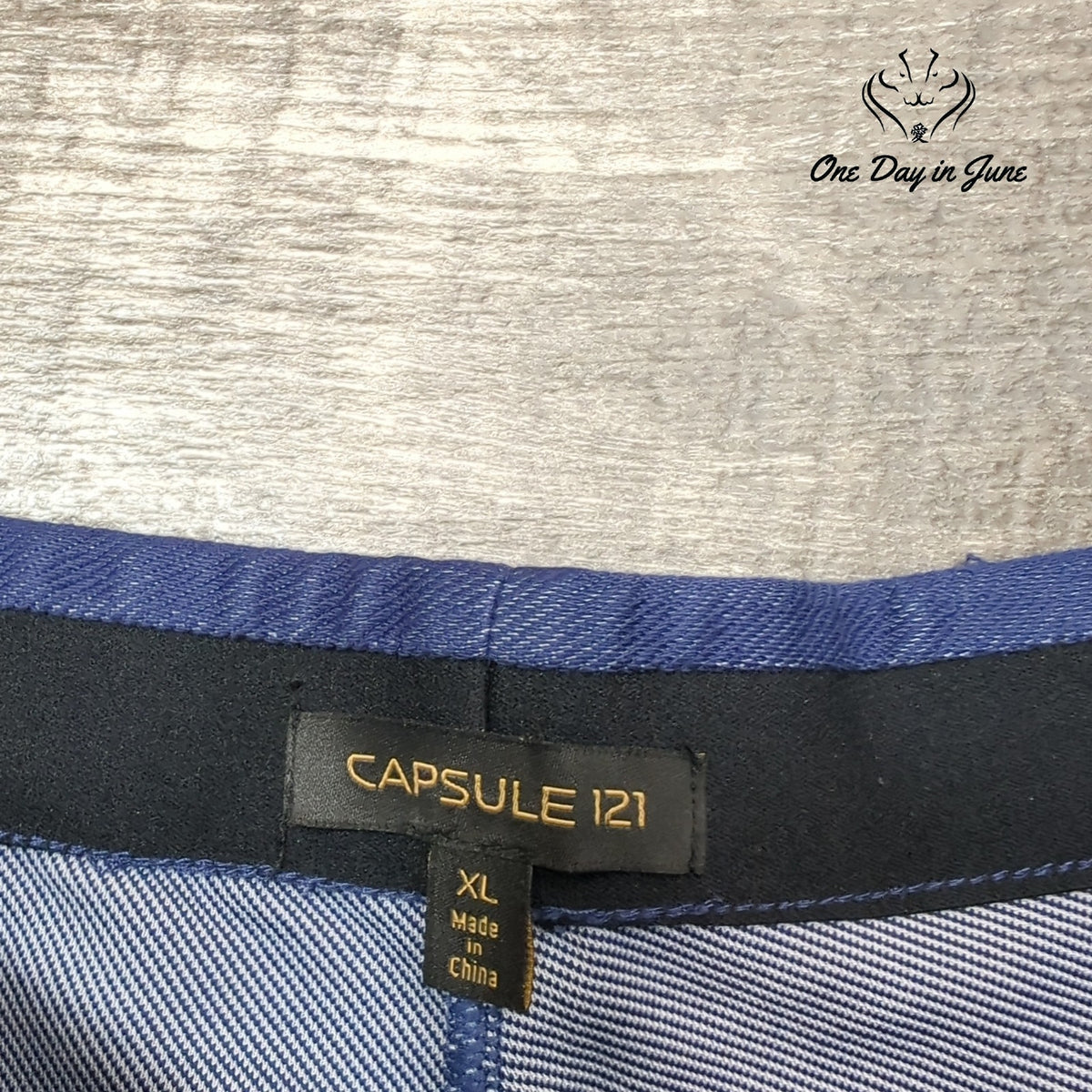 Capsule 121 Pull On Straight Leg Pants Blue Stretch Denim Look Size XL
