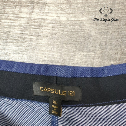 Capsule 121 Pull On Straight Leg Pants Blue Stretch Denim Look Size XL