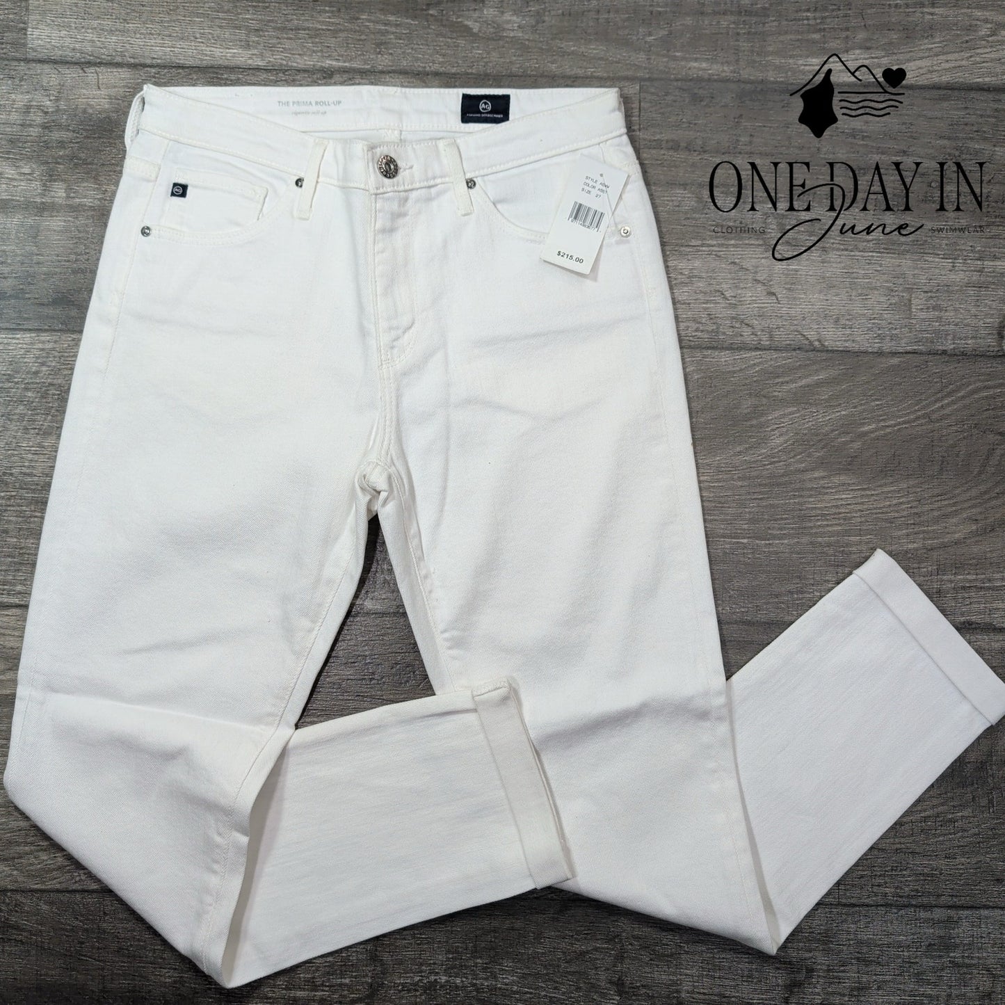 AG Adriano Goldschmied The Prima Roll-Up Cigarette Jeans Cropped NWT Size 4 (27)