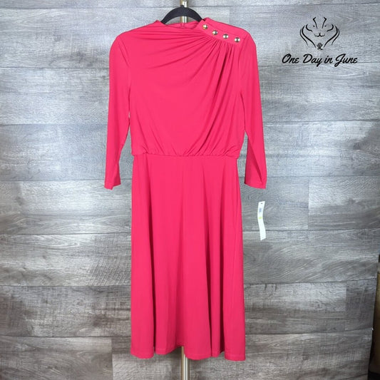 London Style Long Sleeve Midi Dress Size 4