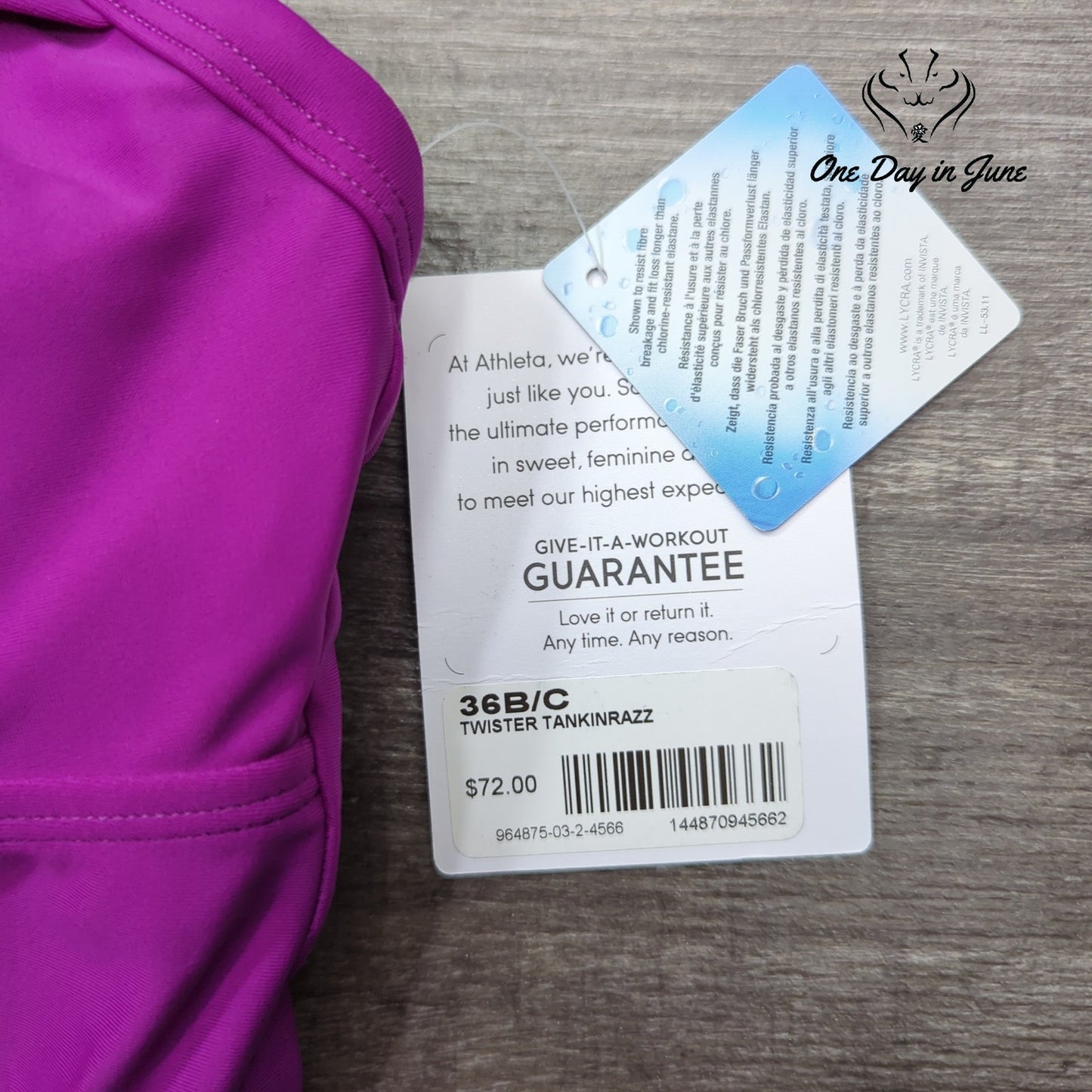 Athleta Twister Tankini Top Size 36 B/C