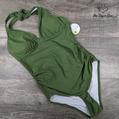 SEASELFIE Vintage High Waisted Convertible Halter One-Piece Size S