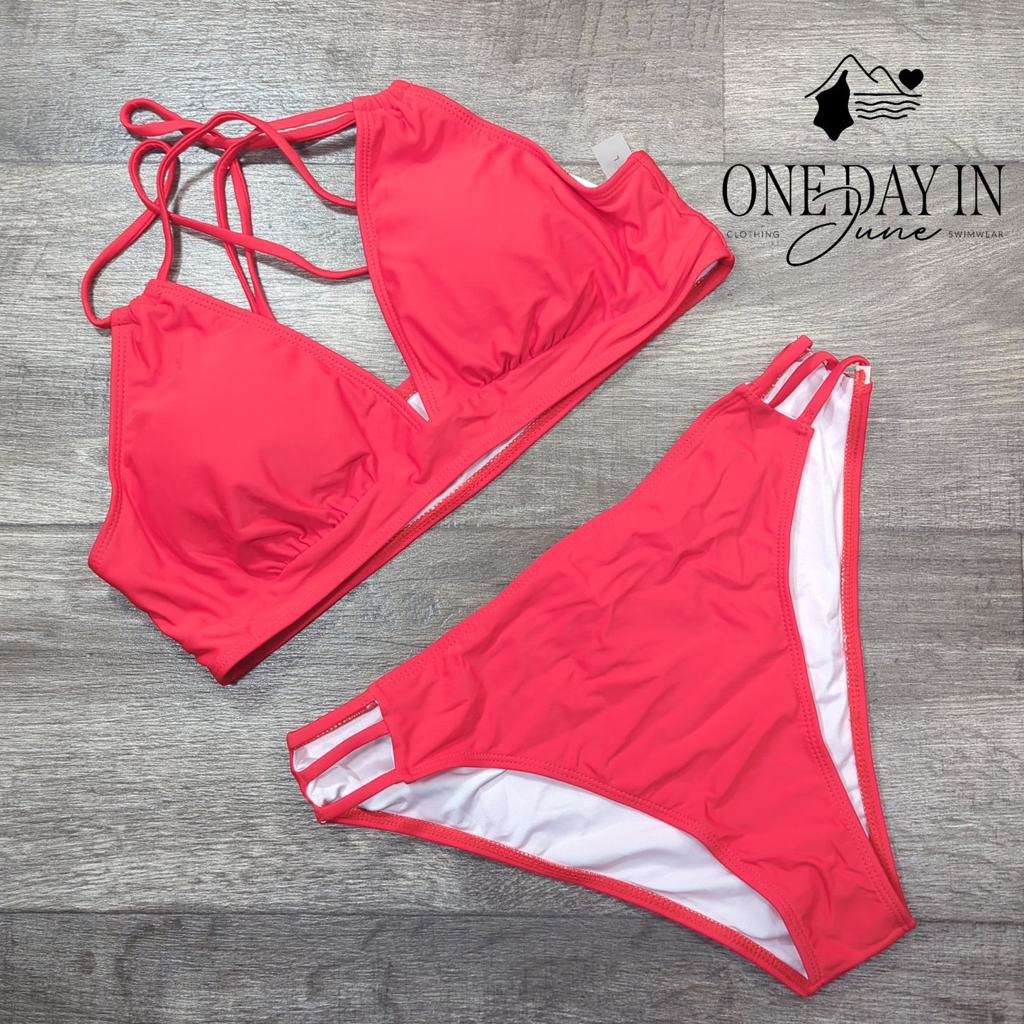 Adisputent Strappy Back Bikini Swimsuit Size L