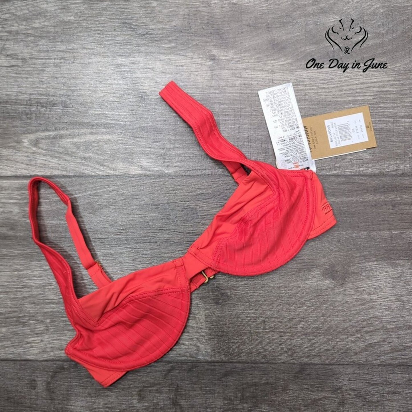 Billabong Lined Up Tyler Underwire Bikini Top Size S