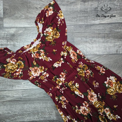 Altar'd State Off Shoulder Floral Jumpsuit Size M
