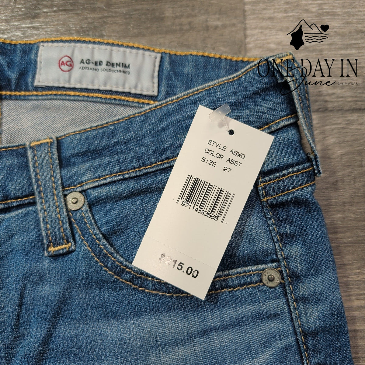 AG Adriano Goldschmied The Stilt Roll Up Cigarette Jeans Blue NWT Size 4 (27)