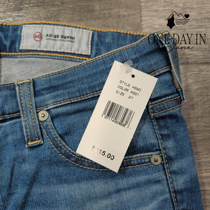 AG Adriano Goldschmied The Stilt Roll Up Cigarette Jeans Blue NWT Size 4 (27)