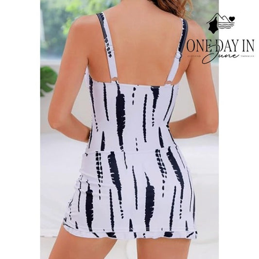 B2Prity Drawstring Swimdress One Piece Swimsuit Size L