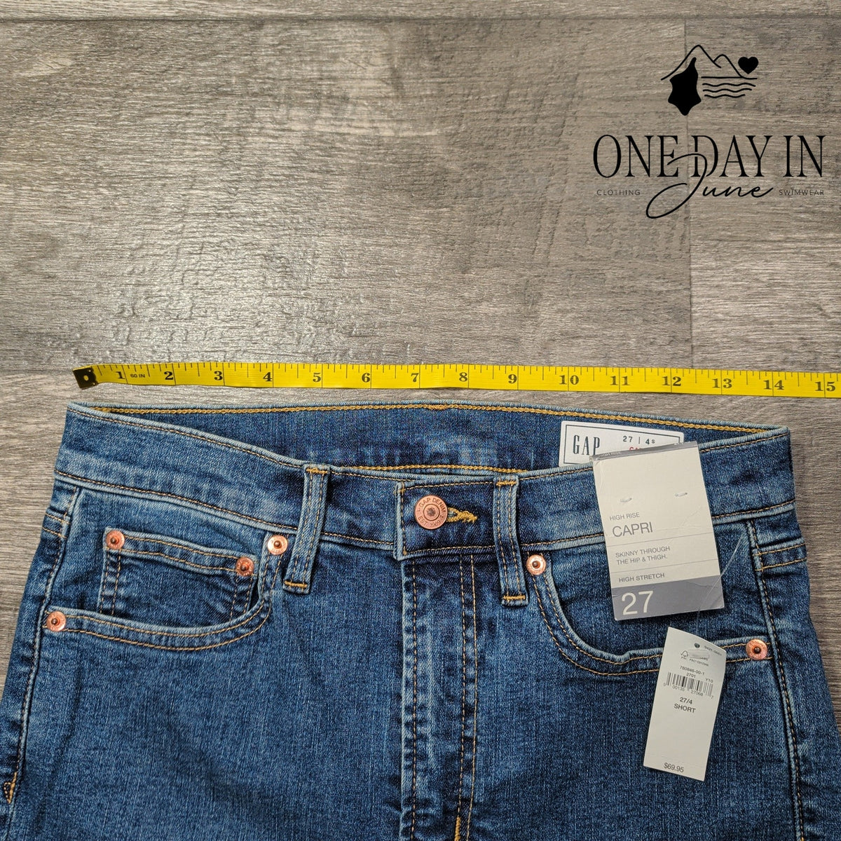 Gap High Rise Capri Skinny Jeans Medium Indigo NWT Size 4 (27)