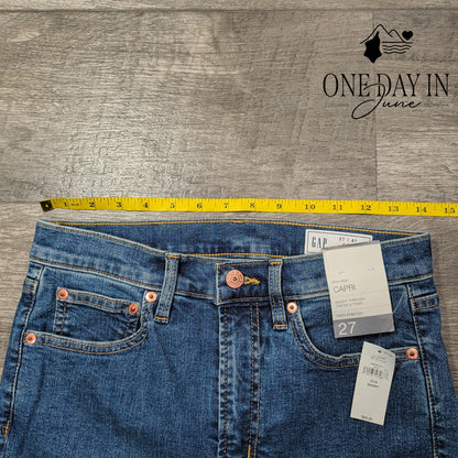 Gap High Rise Capri Skinny Jeans Medium Indigo NWT Size 4 (27)