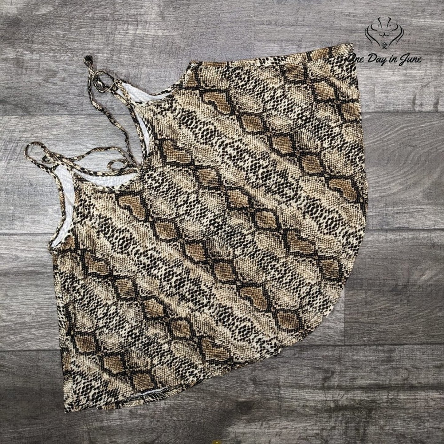 Amzbrly Loose Fit Flowing Snakeskin Print Strappy Tank Top Size XS