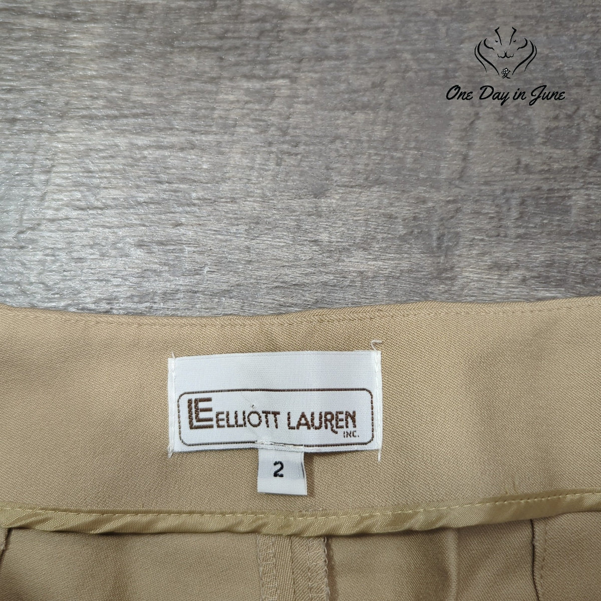 Elliot Lauren Ankle Dress Pants Beige Tan Flat Front Trousers Size 2