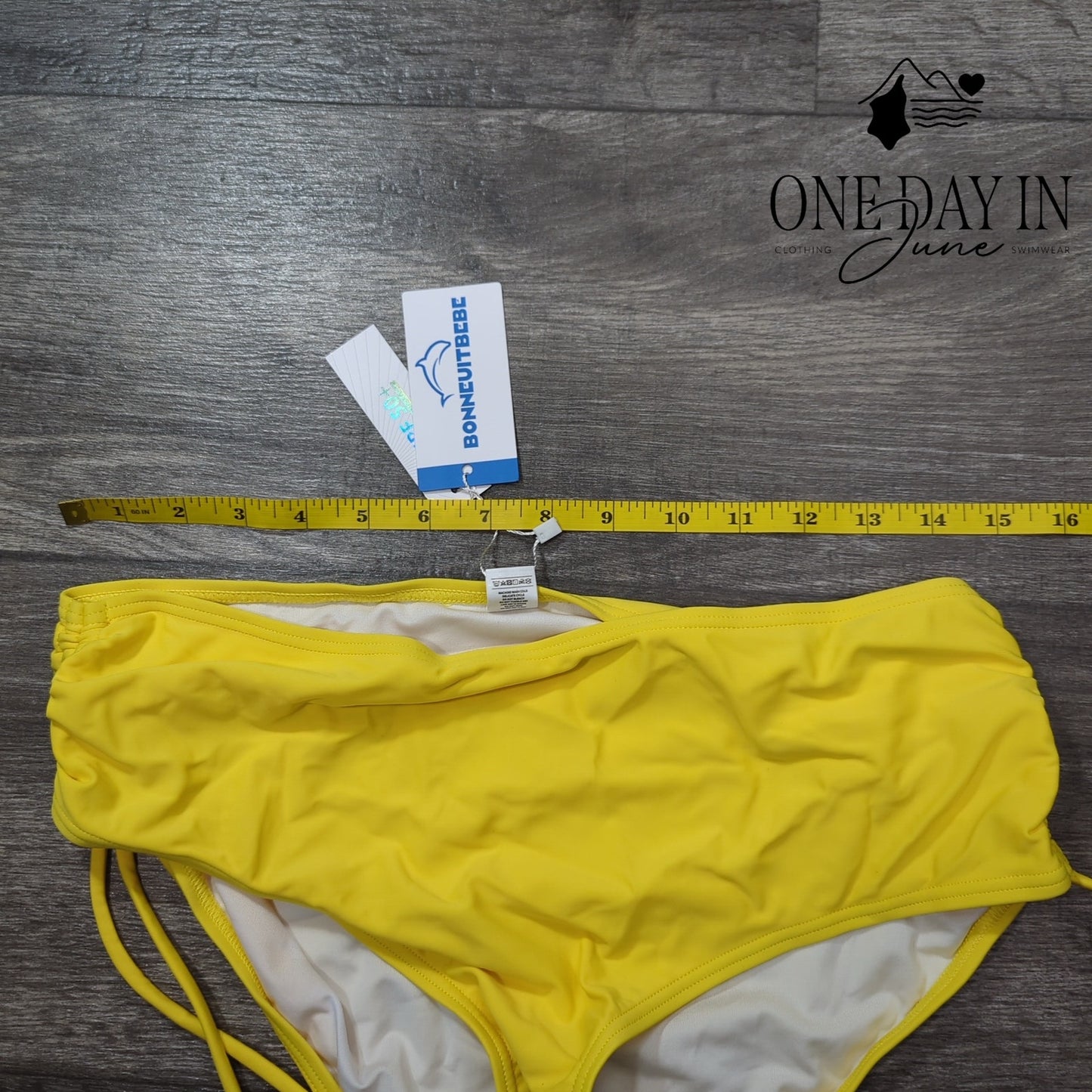 Bonneuitbebe Drawstring Side Bikini Bottom Size L