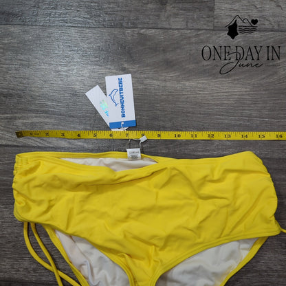 Bonneuitbebe Drawstring Side Bikini Bottom Size L