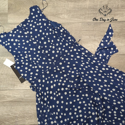R&K Sleeveless Polka Dot Midi Dress Size 4