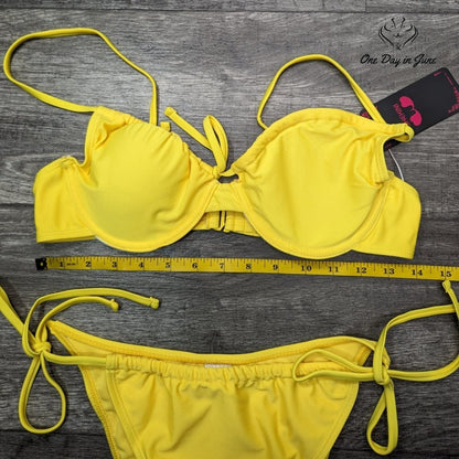 Shekini Drawstring Underwire Tie Side Bikini Swimsuit Size M