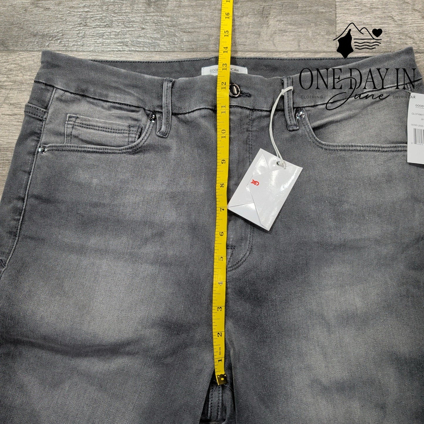 Good American Good Legs High Waist Crop Fary Hem Jeans Size 16