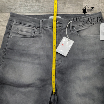 Good American Good Legs High Waist Crop Fary Hem Jeans Size 16