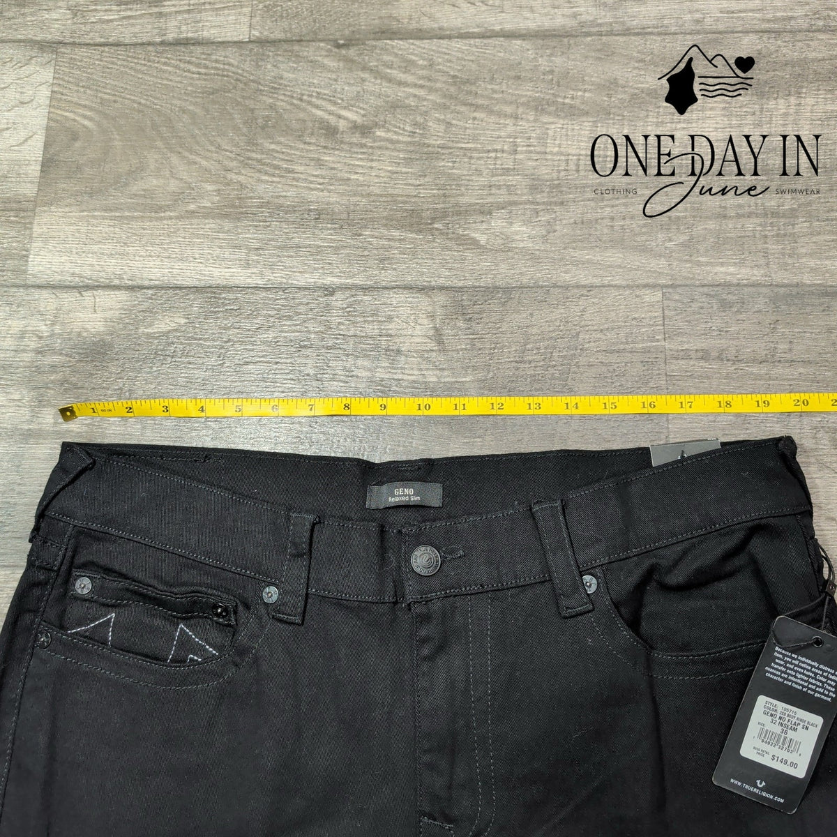 True Religion Geno Relaxed Slim Jeans Black No Flap NWT Men's Size 36X32