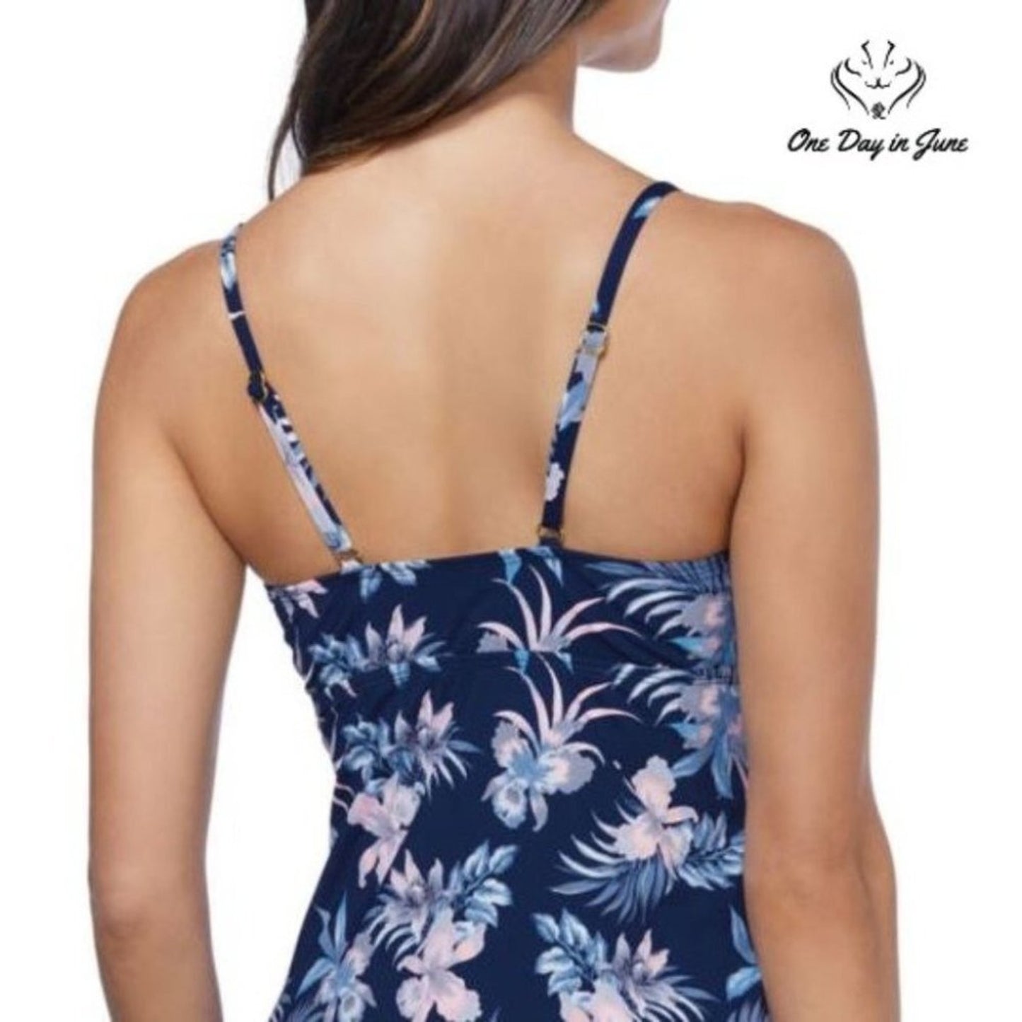 Ambrielle Floral Tankini Top Size S