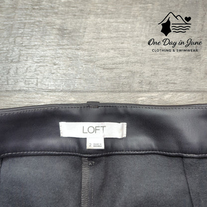 Loft Faux Leather Straight Leg Pants Size 2