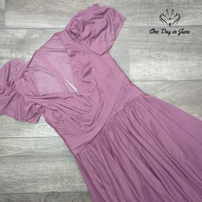 David's Bridal Long Mesh Sleeve Mini Dress Size 6