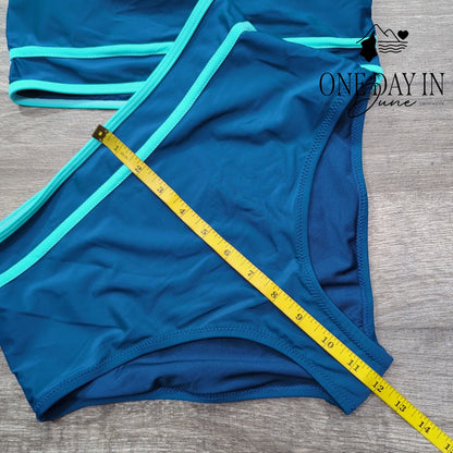 Blooming Jelly Strappy  Back Crop Bikini Swimsuit Size S