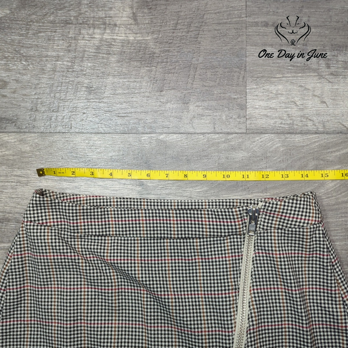 Arizona Jean Co. Plaid Zip Front Mini Skirt Houndstooth Y2K Juniors Size 11