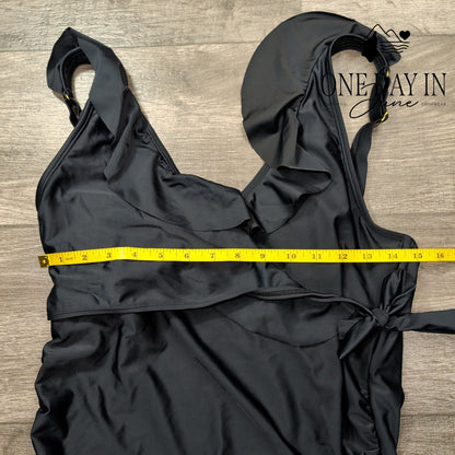 Kindred Bravely Ruffle Shoulder One Piece Swimsuit Size L