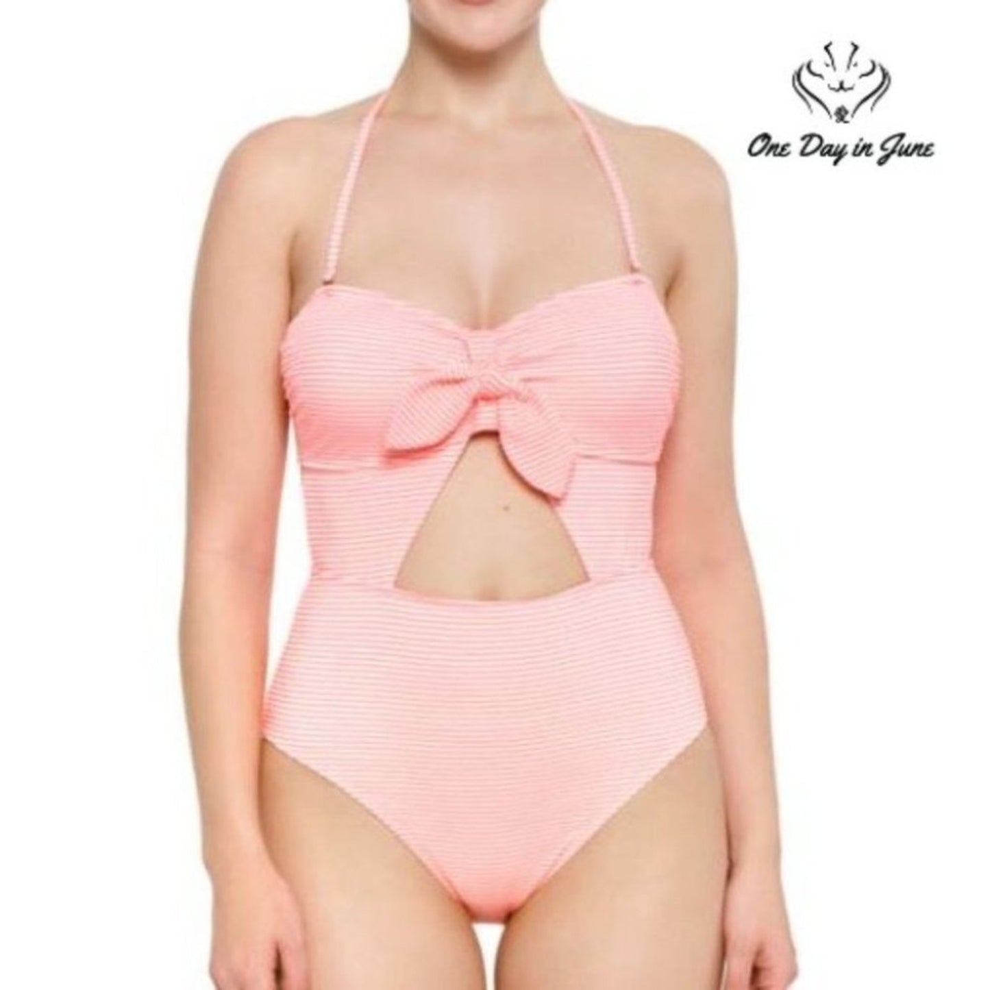 Arizona Jean Co. Seersucker Striped One Piece Size M