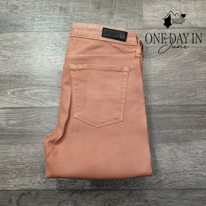 AG Adriano Goldschmied Coated Jeans Brown Straight Leg NWT $215 Size 4 (27)