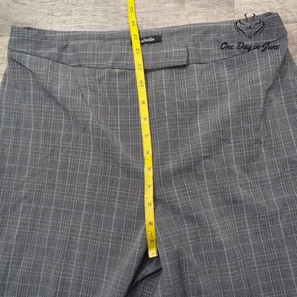 Rafaella Straight Leg Dress Pants Gray Plaid Career Trousers NWT Size 12