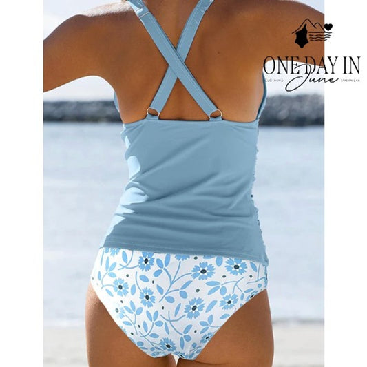 Beachsissi V Front Tummy Control Tankini Swimsuit Size M