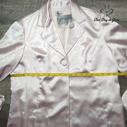 Chico's Soiree Shine Laraina Jacket Pink Metallic Blazer NWT Size 2 (12)