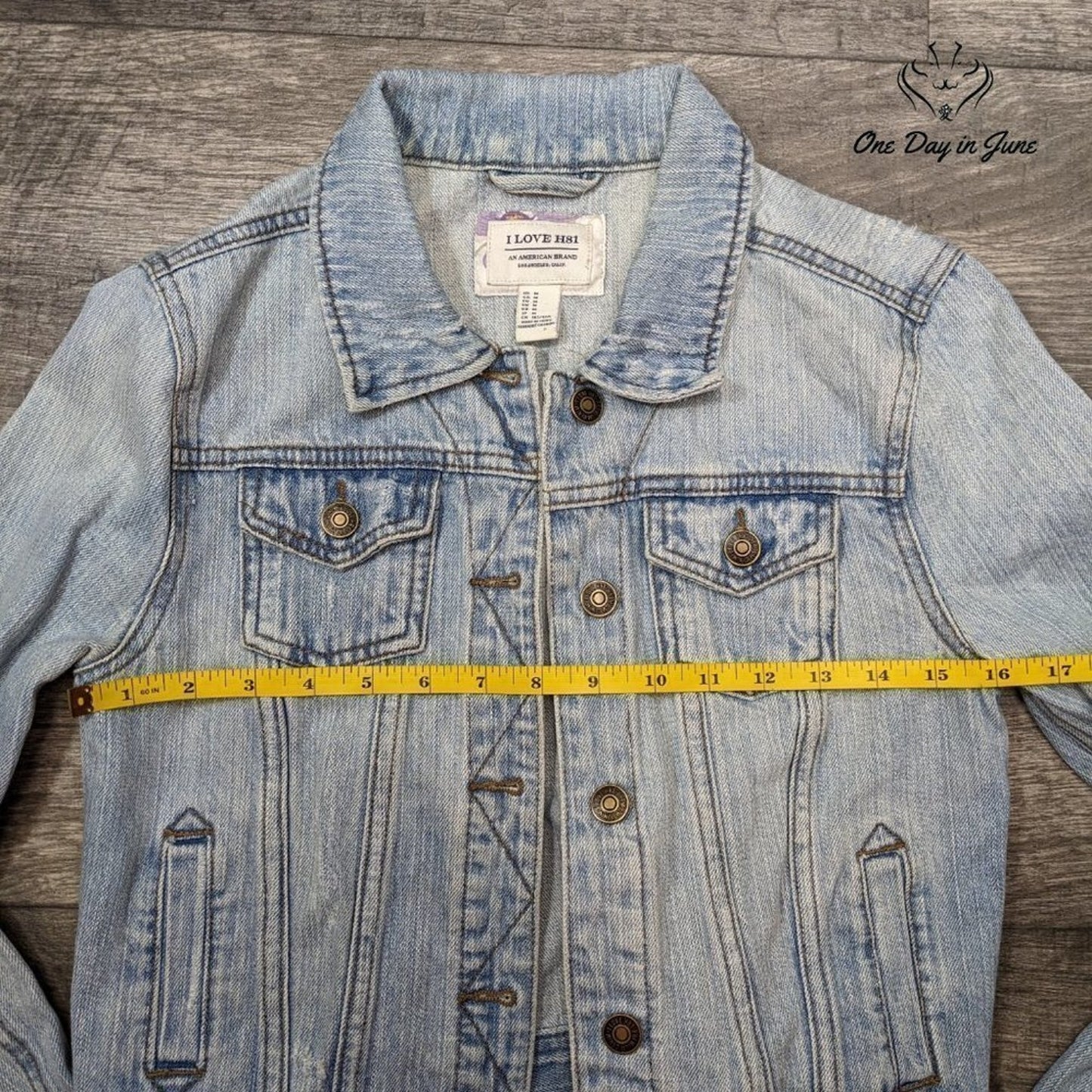 I Love H81 Vintage Denim Jacket Size M