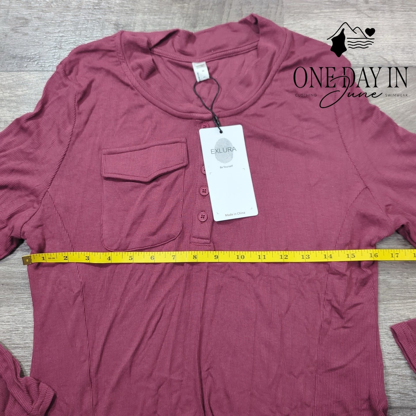 Exlura Ribbed Long Sleeve Top Size 2XL
