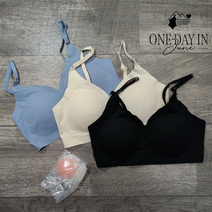 Aleumdr 3 Pack Light Weight T Shirt Bra Size M