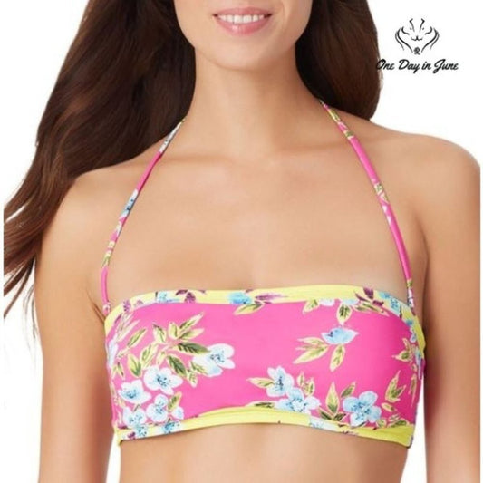Sugar Beach Floral Bandeau Bikini Top Size M