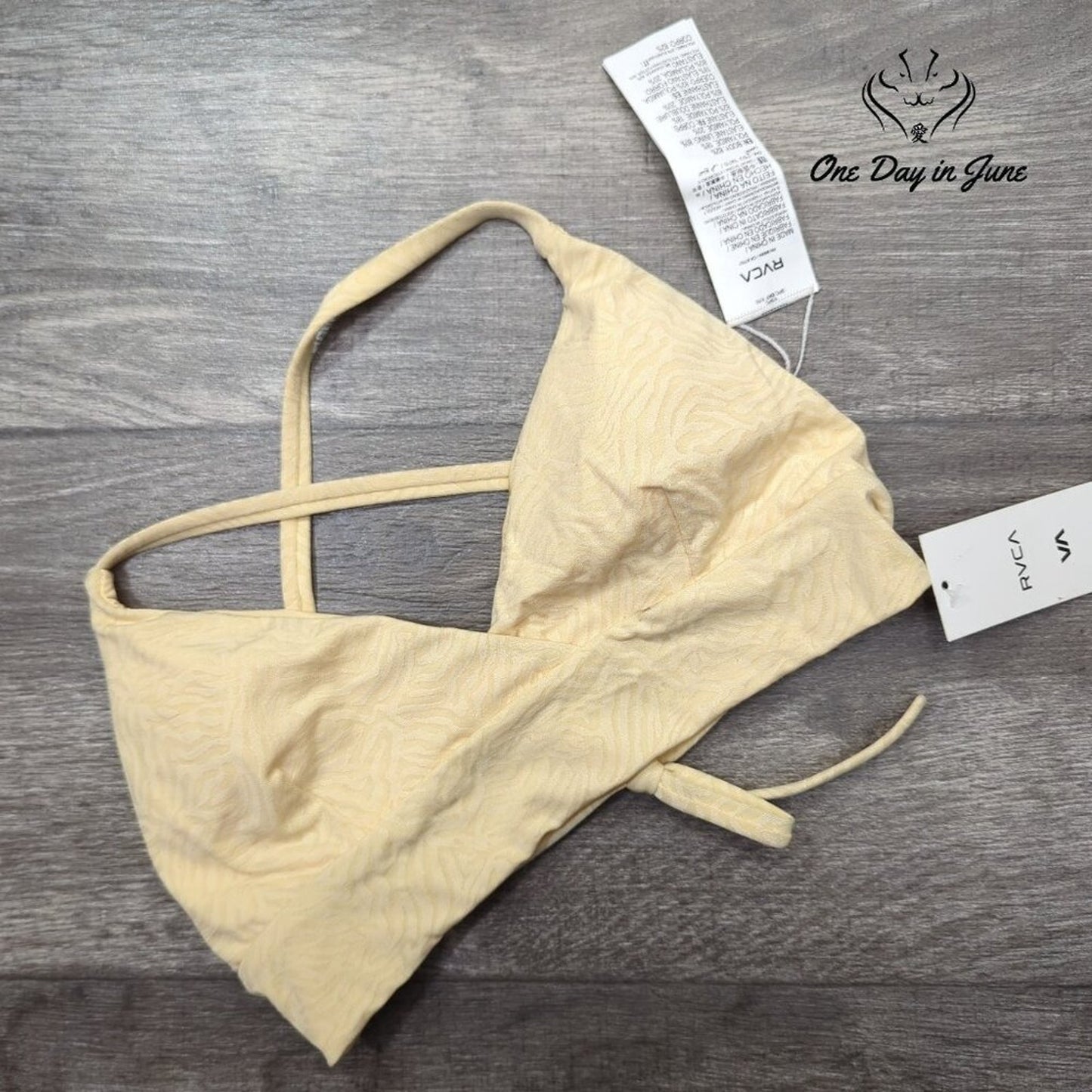 RVCA Run Wild Crossback Bikini Top Size XS