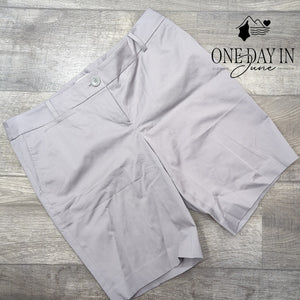 Loft Flat Front Chino Shorts Gray Taupe NWT Size 12
