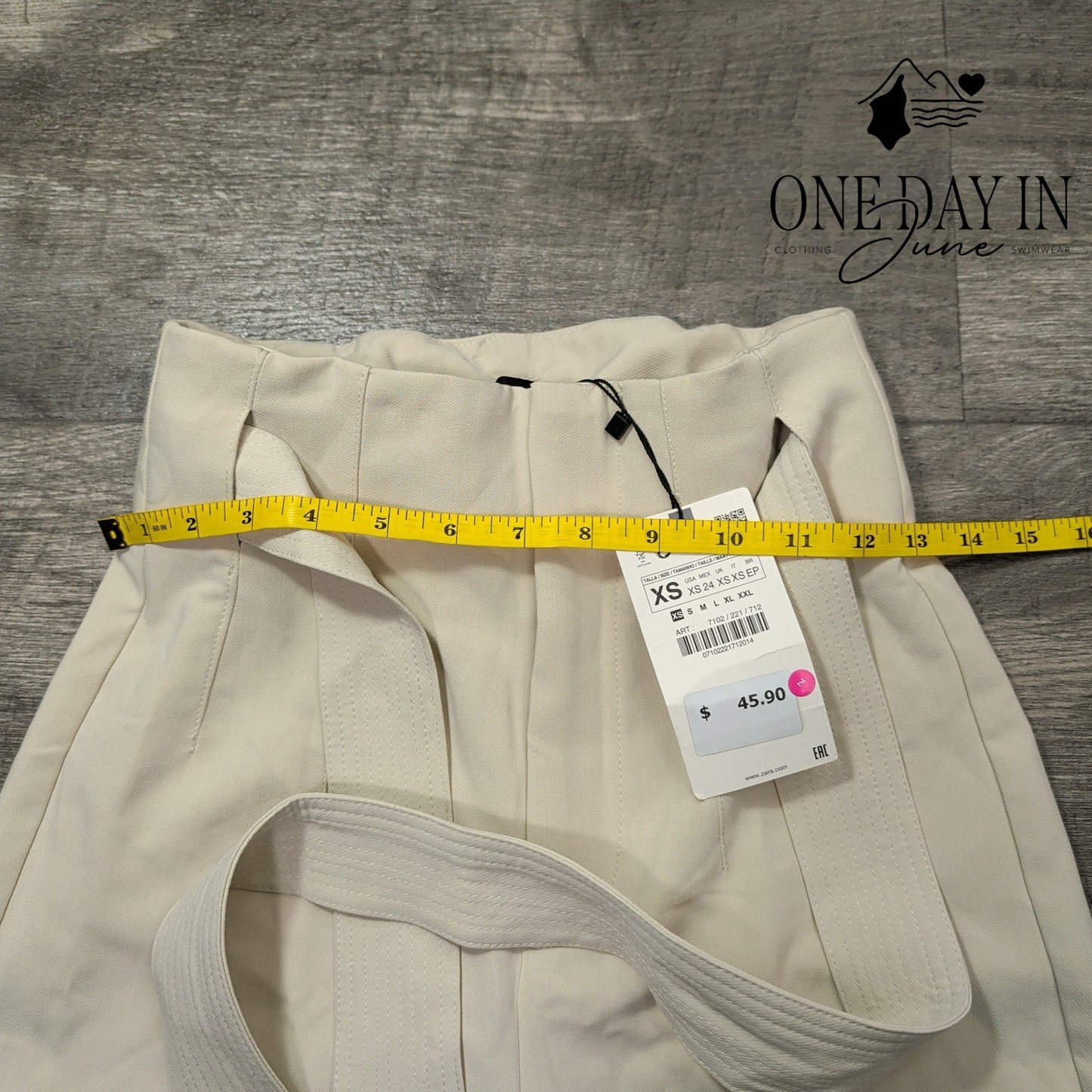 Zara High Rise Belted Dress Pants Size XS