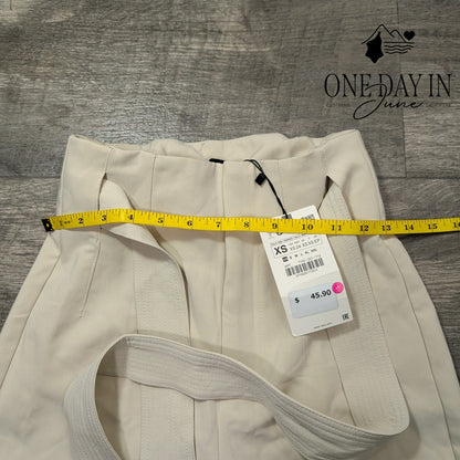 Zara High Rise Belted Dress Pants Size XS