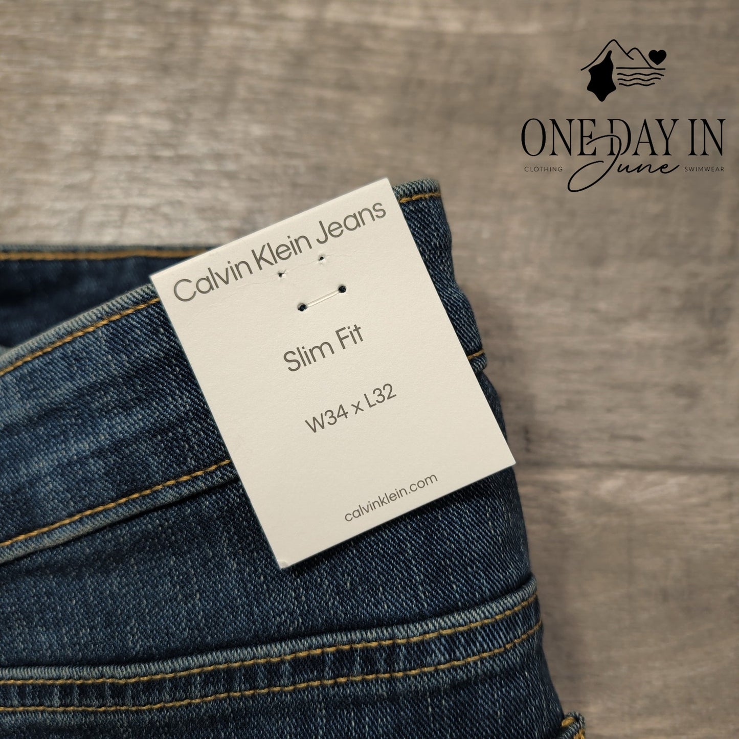Calvin Klein Jeans Mens Slim Fit Aveon Blue Stretch Denim NWT $99 Size 34X32