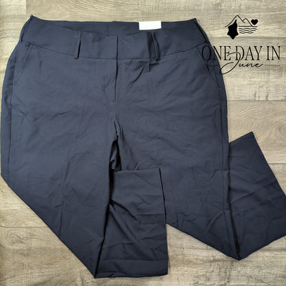 Lane Bryant Perfect Drape High Rise Wide Leg Pants Navy NWT Size 24