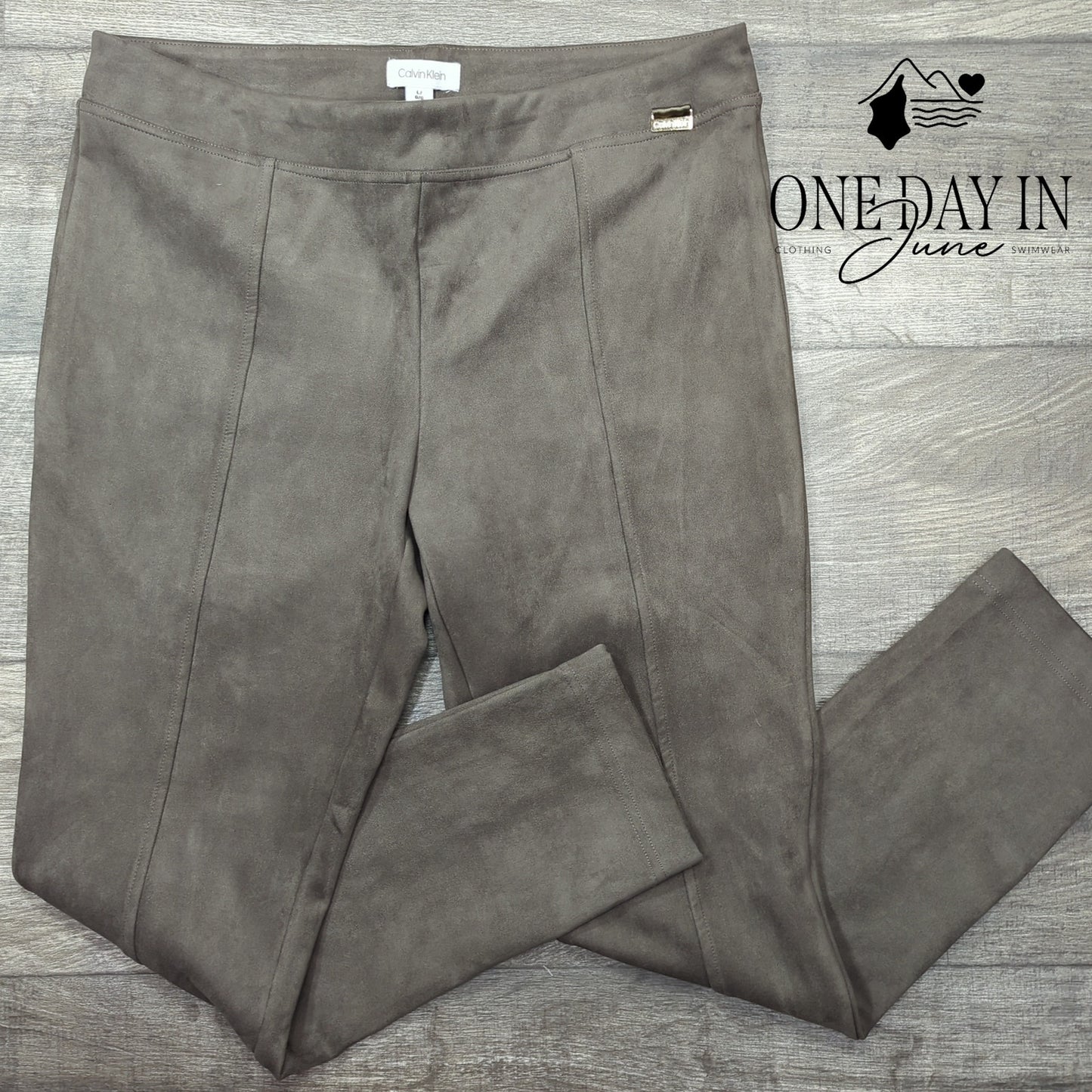 Calvin Klein Faux Suede Pull On Pants Size L