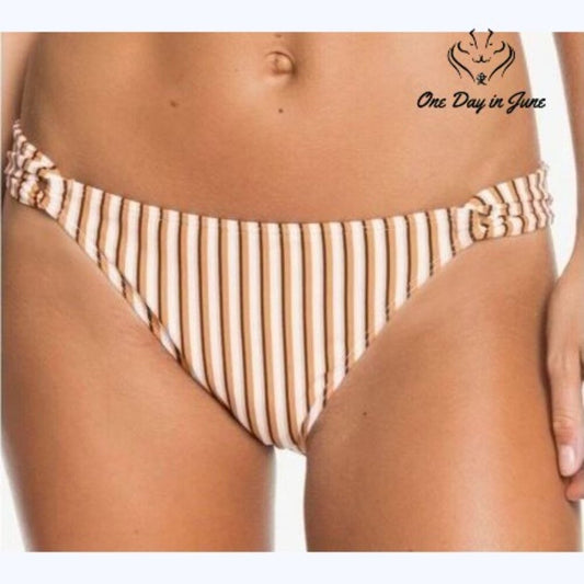 Roxy Beach Classics Full Striped Bikini Bottom Size M