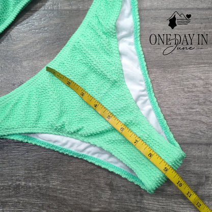 CharmLeaks Smocked Crop Bikini Swimsuit Size M