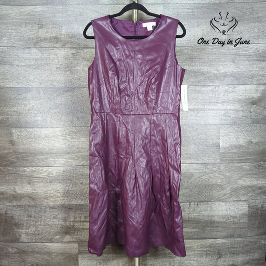 Liz Claiborne Sleeveless Faux Leather Dress Size 10